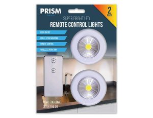 Prism Super Bright LED Remote Control Push Lights Pack Of 2