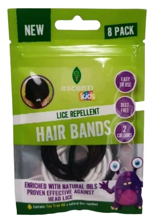 Escenti Kids Tea Tree Lice Repellent Hair Bands PACK OF 8