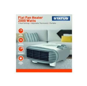 Status 2000W Flat White Fan Heater