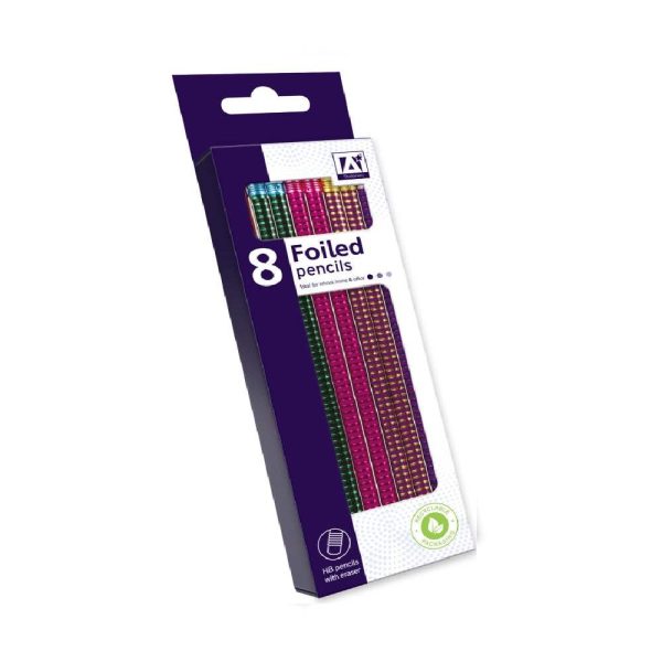 Premium Foiled holographic hb pencils pack of 8