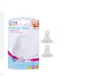 First Steps Silicone Teats Medium Flow Pack of 2