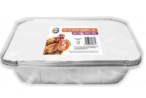 DID Deep Foil Roasting Containers & Lids Pack of 5 32cm x 26cm x 7cm