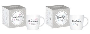 Hugs & Kisses Mummy's & Daddy's New Bone China Mugs