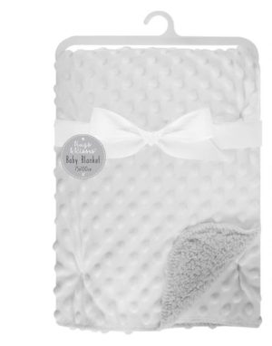 Hugs & Kisses Bubble Mink Sherpa Cream Baby Blanket