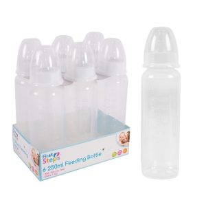 First Steps Clear Baby Bottles 250ml Pack of 6