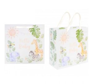 Hugs & Kisses Safari Baby Gift Bag 26cm X 32cm X 12cm