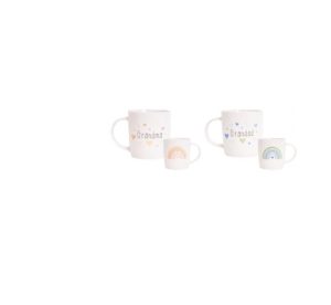 Hugs & Kisses New Bone China Grandma & Grandad Gift Mug 12oz
