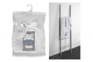 Hugs & Kisses Grey Zebra Baby Blanket 75cm X 100cm
