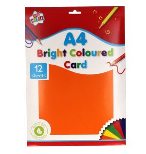 Kids Create A4 Bright Coloured Card PACK OF 10