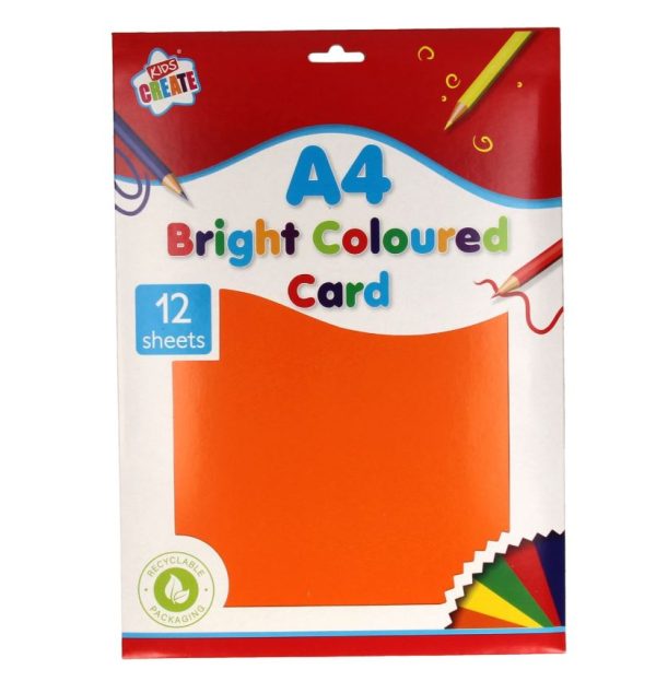 Premium Kids create a4 bright coloured card pack of 10