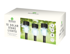 Rowan Solar Black Stake Bright White Pack Of 10