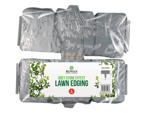 Rowan Grey Stone-Effect Lawn Edging Pack Of 4