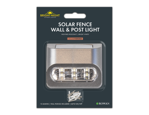 Bright Night Solar Bright White Fence, Wall & Post Light