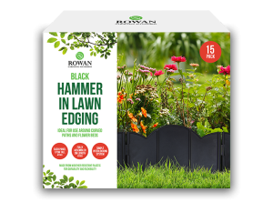 Rowan Black Plastic Hammer-In Lawn Edging Pack Of 15