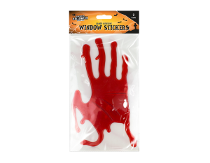 Halloween Bloody Hands Gel Window Stickers Pack Of 2