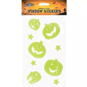 Halloween Gel Glow In The Dark Window Stickers Pack Of 9