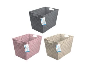 Store Smart Glitter Thread Woven Storage Basket 34cm X 24cm X 24cm