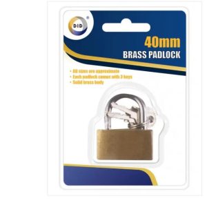 DID 40mm Brass Padlock With 3 Keys