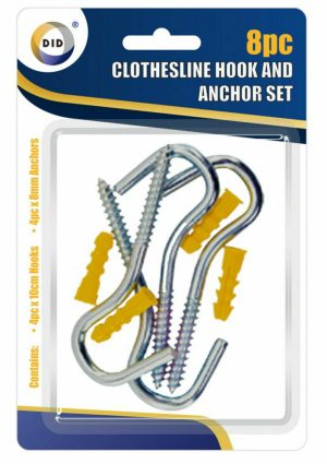 DID Clothesline Hook & Anchor Set 8pc