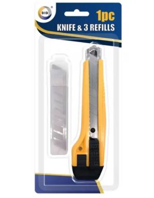 DID Retractable Utility Knife & 3 Refills Set
