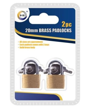 DID Brass Padlocks With Keys Set 2pc