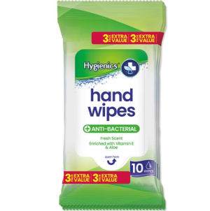 Hygienics Anti-Bacterial Fresh Scent Hand Wipes 3 X PACK OF 10