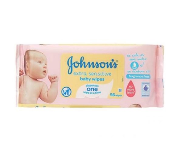 Premium Johnson's extra sensitive baby wipes 56pc