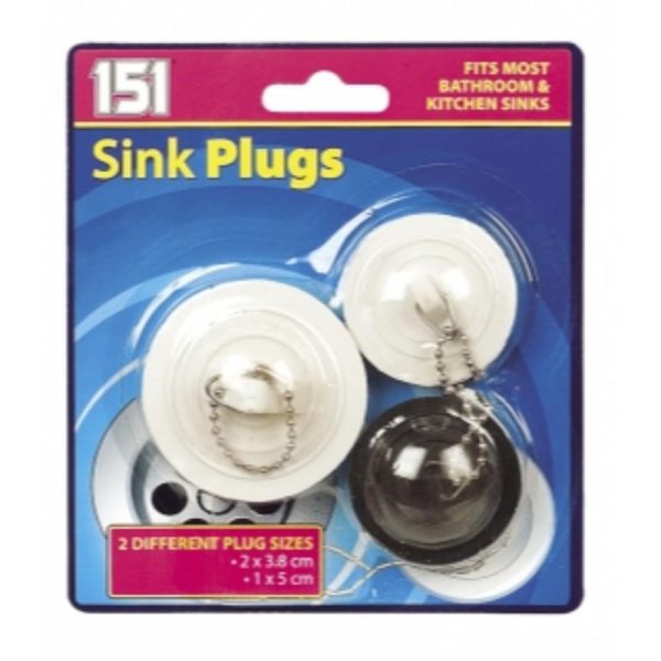 Premium 151 sink plugs assorted pack of 3