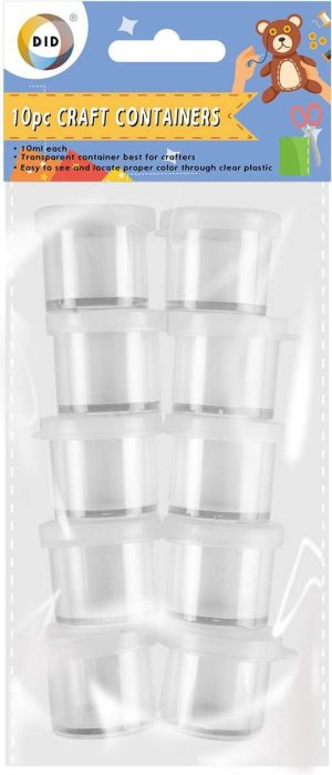 DID Transparent Craft Containers 10ml PACK OF 10