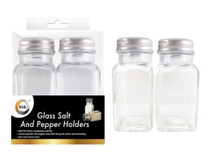 DID Glass Salt & Pepper Holders 4cm X 4cm X 9cm