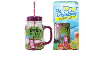 Cute Jam Jar Drinking Glass With Handle (H20.9cm/8.25")