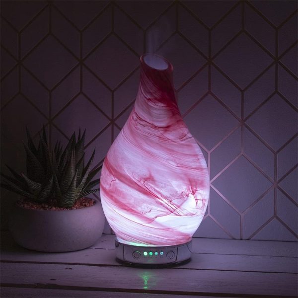 Premium Leonardo desire aroma colour-changing pink marble humidifier