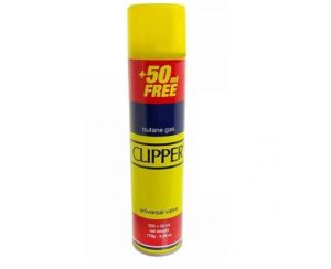 Clipper Universal Valve Butane Gas Refill 250ml + 50ml