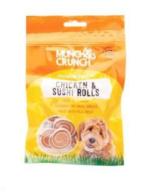 Munch & Crunch Chicken & Sushi Rolls Dog Treats 70g