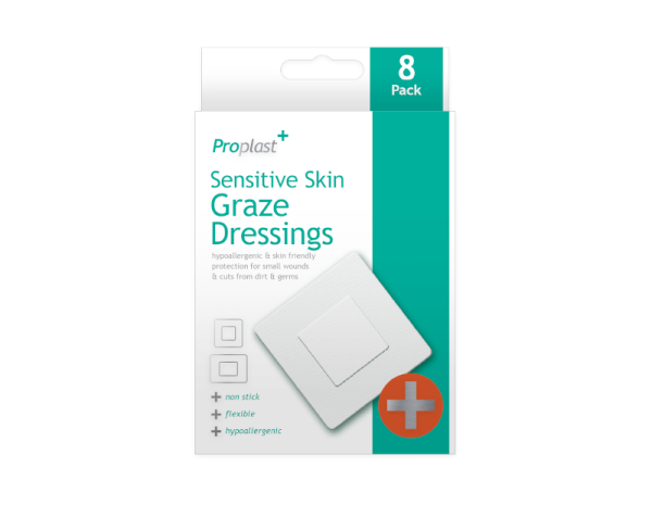 Premium Proplast hypoallergenic graze dressings pack of 8