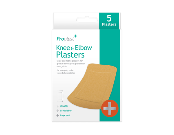 Premium Proplast knee & elbow fabric plasters pack of 5