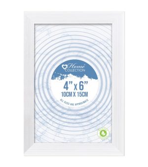 Home Collection Cambridge White Glass Photo Frame 4" X 6"