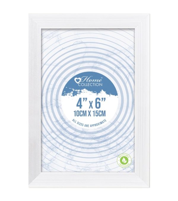 Premium Home collection cambridge white glass photo frame 4" x 6"