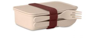 Natural Bamboo Fibre PP Beige Lunch Box Set