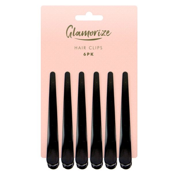 Premium Glamorize black hair clips pack of 6