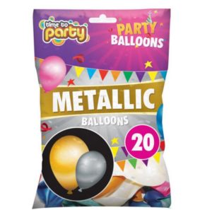 Time To Party Metallic Balloons Pack Of 20