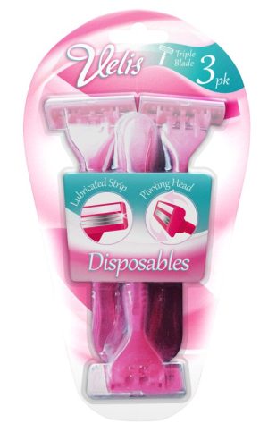 Velis Ladies Disposable Triple Blade Ultra Razors Pack Of 3