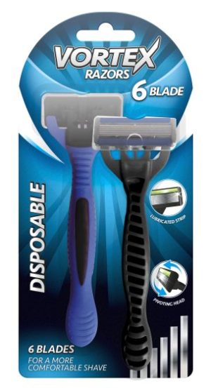 Vortex 6 Blade Disposable Men's Razors Pack Of 2