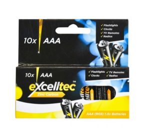 Excelltec Zinc Carbon AAA Batteries Pack Of 10