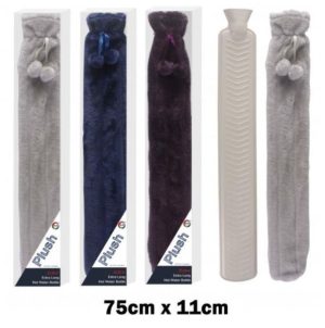 DID Extra Long Hot Water Bottle & Plush Cover 2l