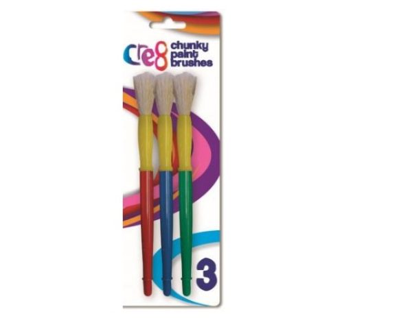 Cre8 Chunky Paint Brushes Pack of 3