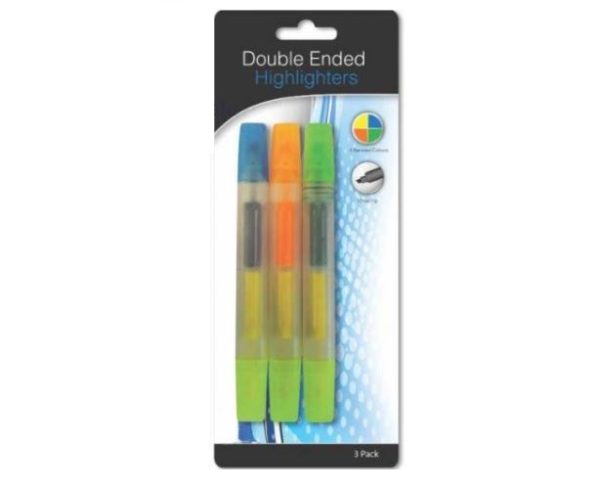 Premium Double ended highlighters pack of 3