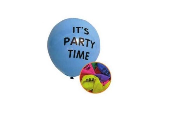 Premium It's party time balloons pack of 12