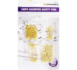 Prima Assorted Gold Safety Pins 100pc
