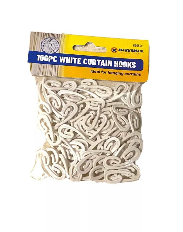 Premium Marksman white curtain hooks 100pc